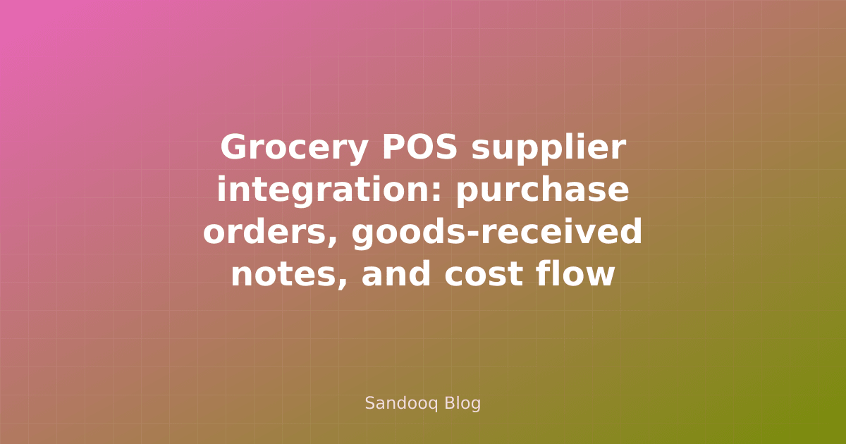Grocery store receiving area with goods-received notes and POS terminal