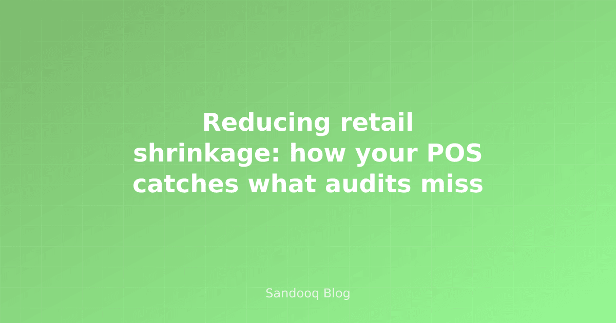Retail manager reviewing exception report at point of sale